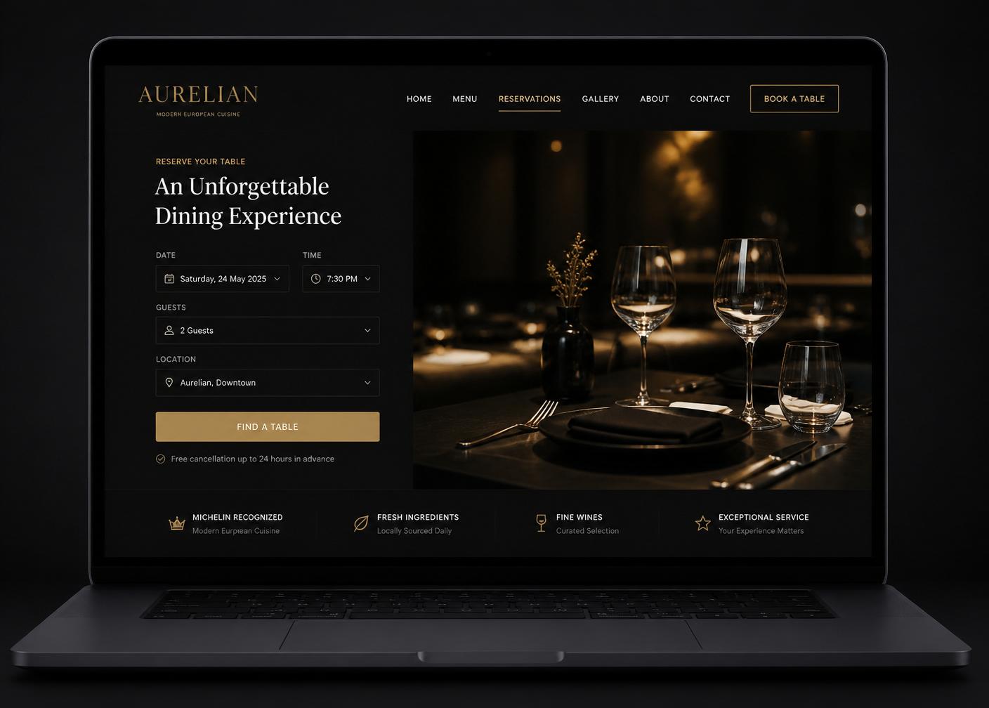 Sitio de Reservas Restaurante